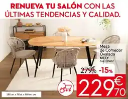 Conforama KITTY Mesa de Comedor Ovalada oferta