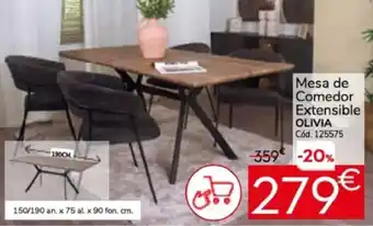 Conforama OLIVIA Mesa de Comedor Extensible oferta