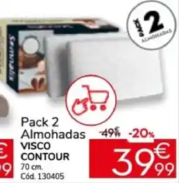 Conforama SOMNALIS Pack 2 almohadas 49% -20% visco contour oferta