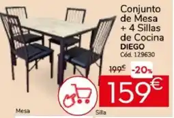 Conforama Conjunto de mesa + 4 sillas de cocina diego oferta