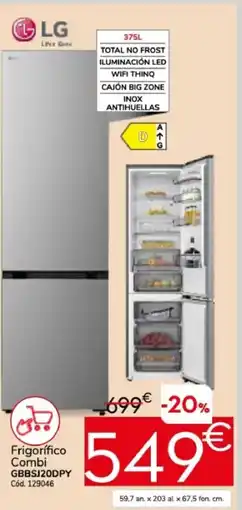 Conforama LG Frigorífico Combi GBBSJ20DPY oferta