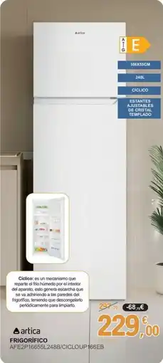 E.Leclerc Frigorífico afe2p16655l248b/cicloup166eb oferta