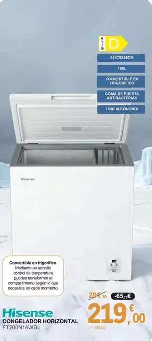 HISENSE Congelador horizontal ft200n1awdl