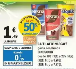 E.Leclerc Nestlé - cafe latte nescafe o nesquik oferta