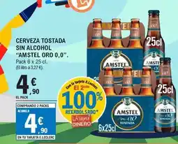 E.Leclerc Amstel - cerveza tostada sin alcohol oro 0,0 oferta