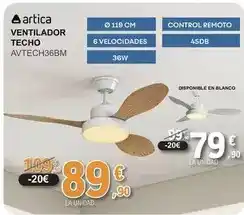 E.Leclerc Artica - ventilador techo avtech36bm oferta