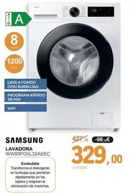 E.Leclerc SAMSUNG Lavadora ww80fg5l32aeec oferta
