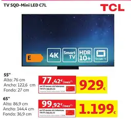 Alcampo Tcl tv sqd-mini led c7l oferta