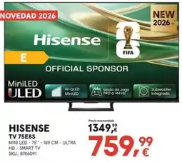 Worten Hisense tv 75e8s oferta