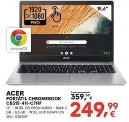 Worten Acer portátil chromebook cb315-4h-c7hf oferta