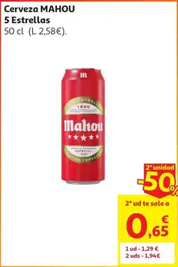 Alcampo Cerveza mahou 5 estrellas oferta
