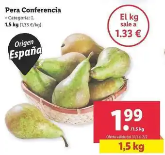 Lidl Pera Conferencia 1,5kg oferta