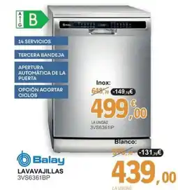 E.Leclerc BALAY Lavavajillas 3vs6361bp oferta