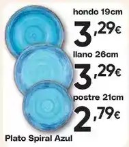 FROIZ Plato spiral azul oferta