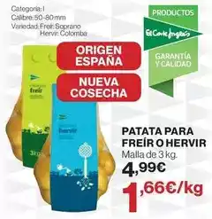 Hipercor El corte inglés - patata para freir o hervir oferta