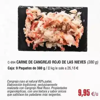 Abordo Las nieves - carne de cangrejo rojo de oferta