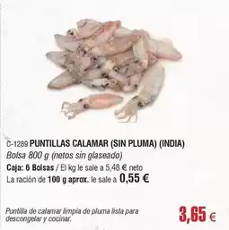 Abordo Lista - puntillas calamar oferta