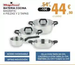 E.Leclerc MAGEFESA Bateria cocina magnific 4 piezas y 2 tapas oferta