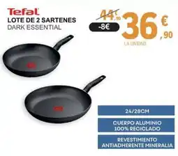 E.Leclerc TEFAL Lote de 2 sartenes dark essential oferta