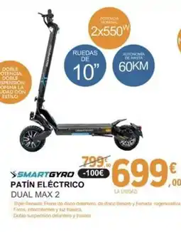 E.Leclerc SMARTGYRO Patín eléctrico dual max 2 oferta