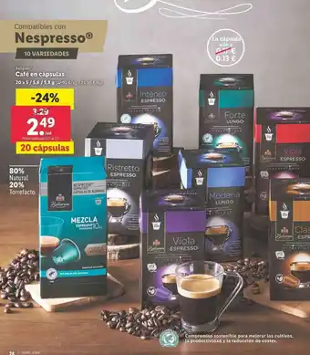 Lidl Nespresso Bellarom Café en cápsulas 20x5/5,6/ 5,8 g oferta