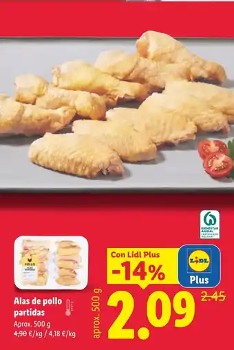 Lidl Alas de pollo partidas oferta