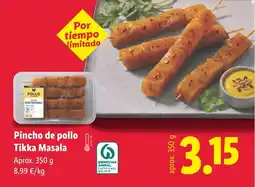 Lidl Pincho de pollo Tikka Masala oferta