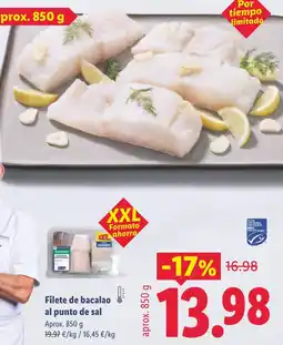 Lidl Filete de bacalao al punto de sal oferta