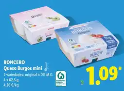 Lidl RONCERO Queso Burgos mini oferta