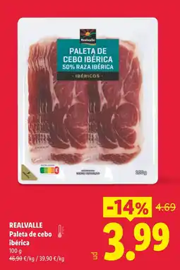 Lidl REALVALLE Paleta de cebo ibérica oferta