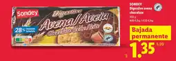 Lidl SONDEY Digestive avena chocolate oferta