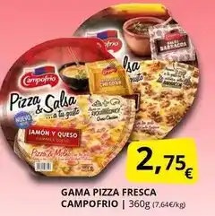 Supermercados MAS Campofrío - gama pizza fresca oferta