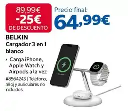 Costco BELKIN Cargador 3 en 1 blanco oferta