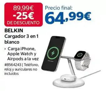 BELKIN Cargador 3 en 1 blanco