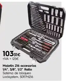 Cadena88 Ratio - maletin 216 accesorios 1/4 3/8 1/2 oferta