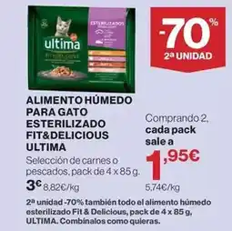 Hipercor Affinity - alimento húmedo para gato esterilizado fit&delicious ultima oferta