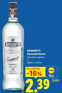 Lidl ROMANETTI Vermouth bianco oferta