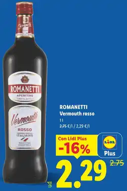 Lidl ROMANETTI Vermouth rosso oferta