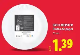 Lidl GRILLMEISTER Platos de papel oferta