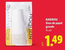 Lidl KARIBOU Vaso de papel grande oferta