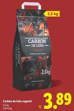 Lidl Carbón de leña vegetal oferta