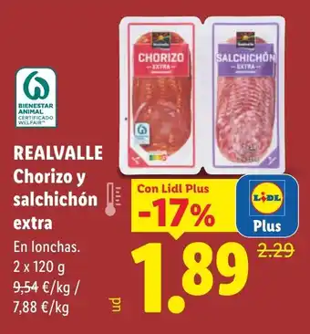Lidl REALVALLE Chorizo y salchichón extra oferta