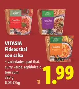 Lidl VITASIA Fideos thai con salsa oferta