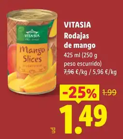 Lidl VITASIA Rodajas de mango oferta