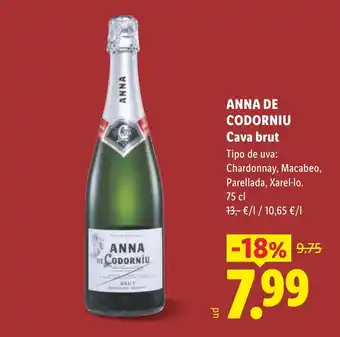 Lidl ANNA DE CODORNIU Cava brut oferta