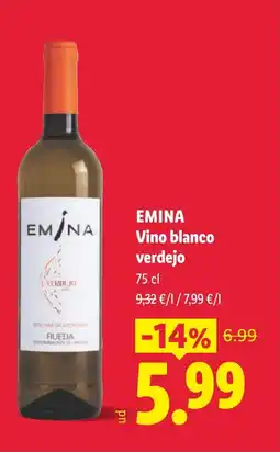 Lidl EMINA Vino blanco verdejo oferta