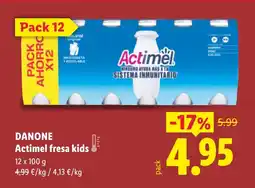 Lidl DANONE Actimel fresa kids oferta
