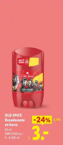 Lidl OLD SPICE Desodorante en barra oferta