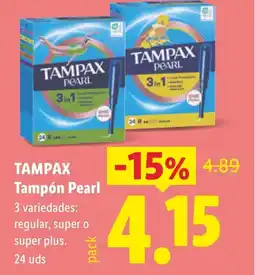 Lidl TAMPAX Tampón Pearl oferta