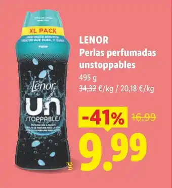 Lidl LENOR Perlas perfumadas unstoppables oferta